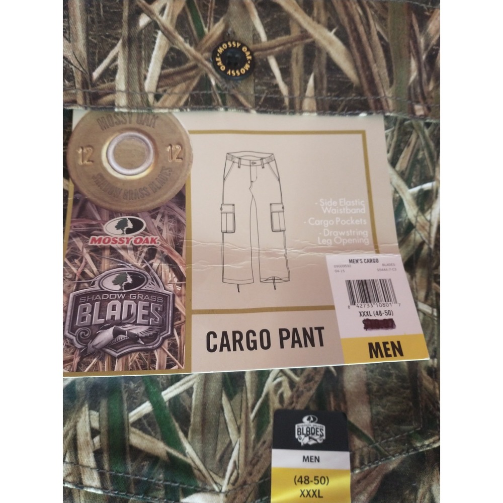 Mossy Oak Shadow Grass Blades Camouflage Pant Cargo Camo Hunting Mens XXXL 48-50 - Picture 5 of 12
